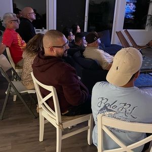 With the boys at home sweet home.